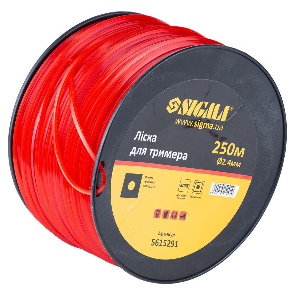 leska-sigma-dlia-trimmera-usilennyi-kvadrat-2-4mm-250m-katushka-5615291