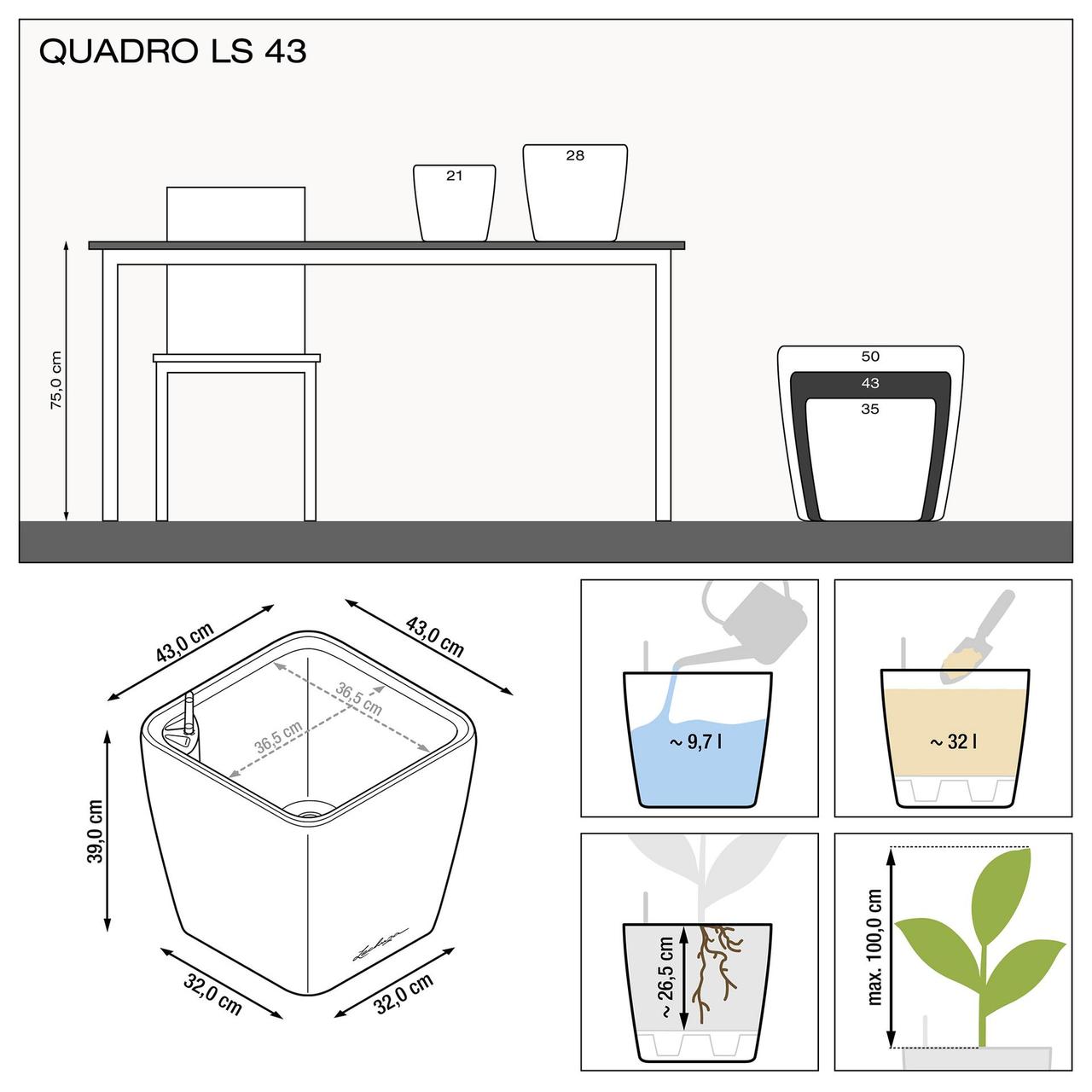 vazon-lechuza-quadro-premium-ls-43-sero-korichnevyi-32-l